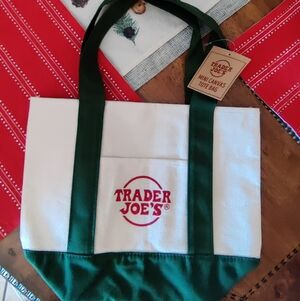 2025 Limited Edition Trader Joe's Mini Canvas Tote Green